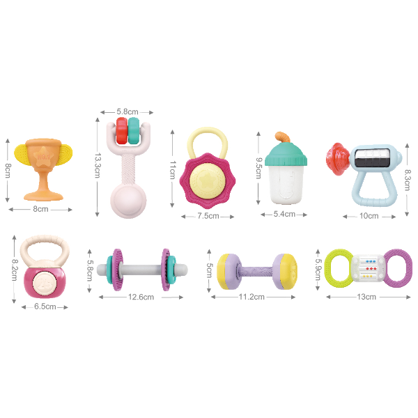Set de zornăitoare și ventuze "Baby Gym", 9 modele