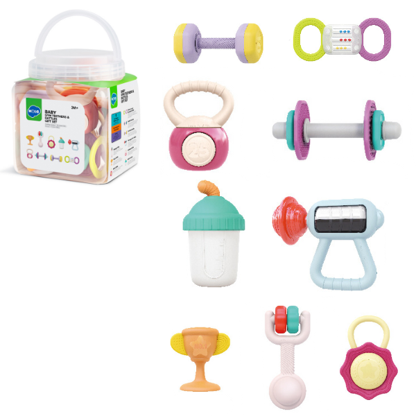 Set de zornăitoare și ventuze "Baby Gym", 9 modele