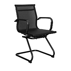 Scaun Birou F-75L Black/Chrome Plas..