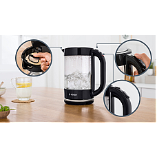BOSCH чайник TWK70B03 черный / стеклянный