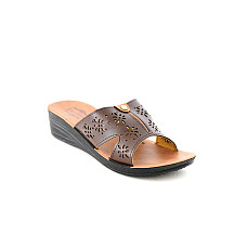 Женские тапочки, GOLD STAR, 36-40, Коричневый, Искусственная кожа, Резиновая