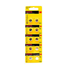 Набор 2 батарейки, KODAK, Щелочная, AG7, 1.5 Вт, LR57, AG7, 395, 399, SR927SW, G7, 9.5 мм, 2.7 мм