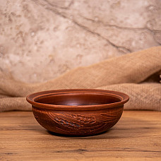 Миска, ORIENS, Колос, Дачная, 1Л, 17cм, Керамика, C рисунком, Коричневый