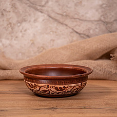 Миска, ORIENS, Ангоб, Дачная, 1Л, 21cм, Керамика, C рисунком, Коричневый