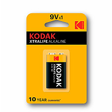Батарея, KODAK, Щелочная, 6LR61, 9Вольт, 6LR61, MN1604, 6LF22, 6F22