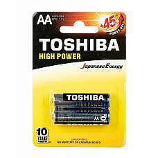 Набор 2 батареи, TOSHIBA, Щелочная, AA, 1.5 Вт, LR06, R06, AA