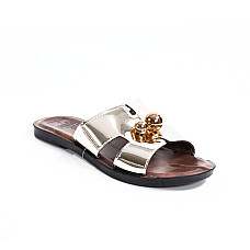 Женские тапочки, GOLD STAR, 36-40, Экокожа, Подошва PVC, Золотистый