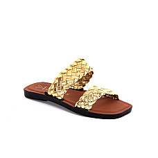 Женские тапочки, GOLD STAR, 36-41, Экокожа, Полиуретан, Золотистый