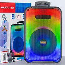 Колонки KOLAV, Аккумулятор/Сеть, Bluetooth/FM радио, Пластик, Черный