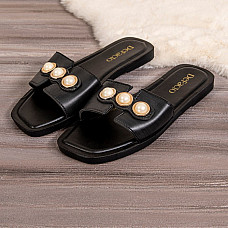 Женские тапочки, GOLD STAR, Для Женщин, 36-40, Черный, Эко Кожа