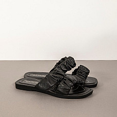 Женские тапочки, GOLD STAR, 36-40, Черный, Эко Кожа