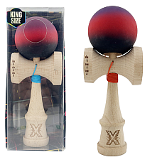 "Kendama X Original", Profesionala, Flippy, Rulment Metalic, Ața 55 cm, Cupe Mari, 7 х 6 х 18 cm, gradient mov-roșu