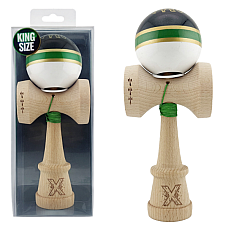 «Kendama Royal Spike X Original», profesională, rulment metalic, ața 62/65 cm, ultra aderent, King Size 7.5 x 6 x 18 cm, inel verde