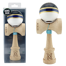 «Kendama Royal Spike X Original», profesională, rulment metalic, ața 62/65 cm, ultra aderent, King Size 7.5 x 6 x 18 cm, inel albastru inchis