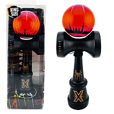 "Kendama Super Sticky X Original", металлический подшипник, веревка 62/65 см, King size 7.5 x 6 x 18 см , "Паук", черно-красная
