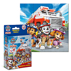 Puzzle magnetic "Pompierii", seria Patrula cățelușilor, 40 elem.