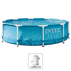 INTEX Бассейн BEACHSIDE METAL FRAME 305x76 см, 4485Л, металлический каркас