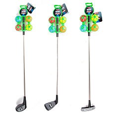 Crosă de golf metalică „Adrenix” cu 4 mingi, 3 modele