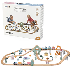 Calea ferata din lemn cu tren si ac..