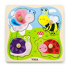 Puzzle din lemn cu buton 