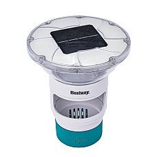 Bestway Dozator plutitor cu LED pentru tablete, pe bază de energie solară SolarGlow, 7,6 cm