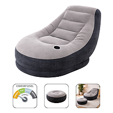 INTEX Fotoliu gonflabil cu puf VELUR ULTRA LOUNGE (Chair &amp; Ottoman) 102x137x79 cm / 64x28 cm