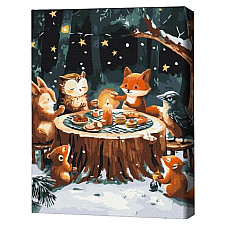 Pictură pe numere 40*50 cm (în cutie) – Ora ceaiului de iarnă.
