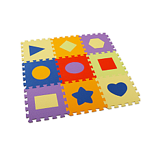 Covoraș-puzzle educativ „Figuri geometrice”, 9 elem.