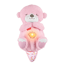 Jucărie de pluș „Vidră” de la Fisher-Price, cu lumină și sunet, roz