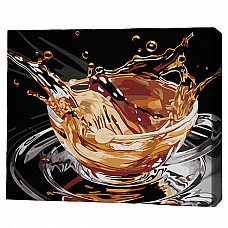Pictură pe numere 30*40 сm (pânză neagră/fără cutie) – Strop de cafea