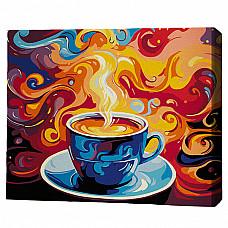 Pictură pe numere 30*40 сm (pânză neagră/fără cutie) – Aroma dimineții