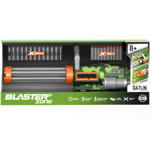Mitralieră automată cu 30 gloanțe fine (acumulator 7,4V, 24 cartușe, ochelari de protecție)