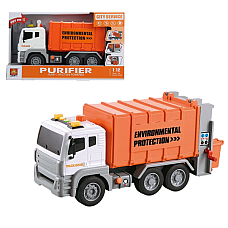 1:12 Camion pentru reciclare gunoi cu fricțiune (lumini /sunete)