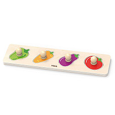 Puzzle din lemn cu buton „Legume”..