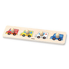 Puzzle din lemn cu buton „Transport..
