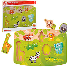 Puzzle din lemn cu buton „Jungla”..
