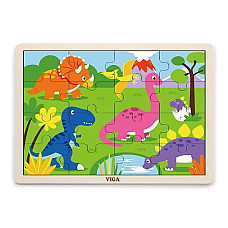 Puzzle din lemn „Dinozauri” 16 elem..