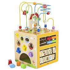 Cub Montessori din lemn 5 în 1..
