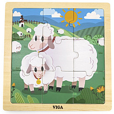 Puzzle din lemn “Oițe” 9 elem...