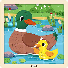 Puzzle din lemn “Rățuște” 9 elem...