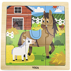 Puzzle din lemn “Căluții” 9 elem...