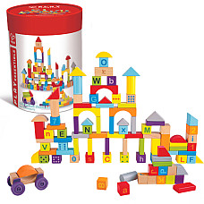 Constructor din lemn „Blocuri color..