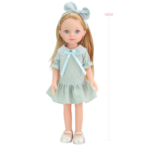 Păpușa „Mica Milly”, în rochie azurie, 33 cm