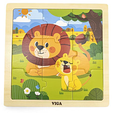 Puzzle din lemn „Leoaică și puiul d..