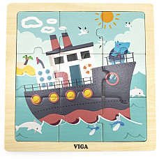 Puzzle din lemn „Vapor”, 9 elem...