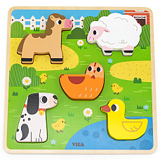 Puzzle tactil – inserție „Ferma”, 5..