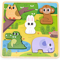 Puzzle tactil – inserție „Animalele..