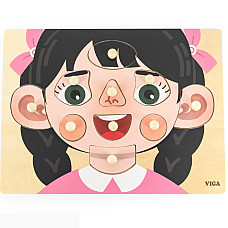 Puzzle din lemn cu buton 