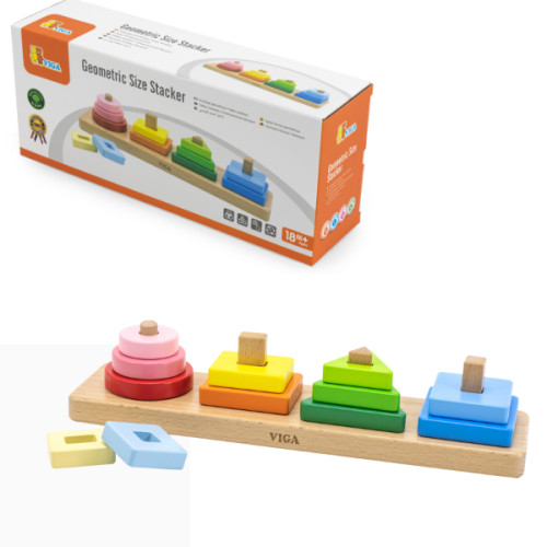 Sorter geometric din lemn „Învățăm despre forme si culori”