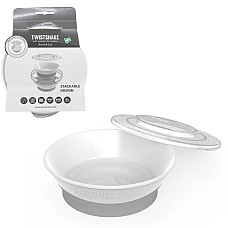 Миска с крышкой Twistshake белая, 6..